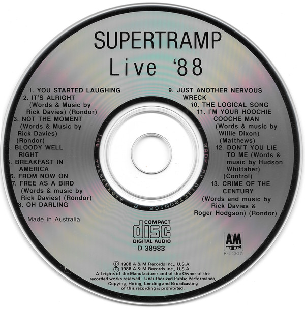 Supertramp  Live 88 : CD